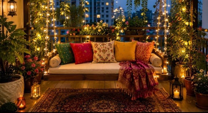 Balcony or Patio Janmashtami Decor