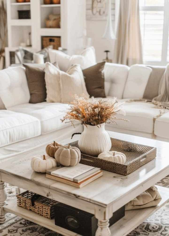 Neutral Pumpkin Decor