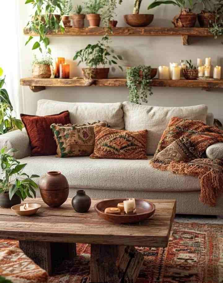 Boho Fall Living Room Decor