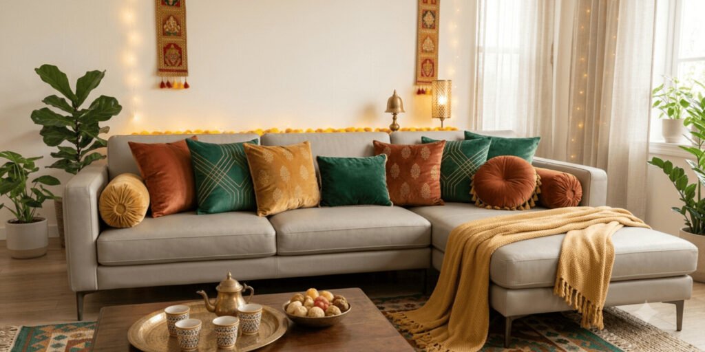 Jewel - Toned Velvet Cushion Makeovers for Neutral Couches