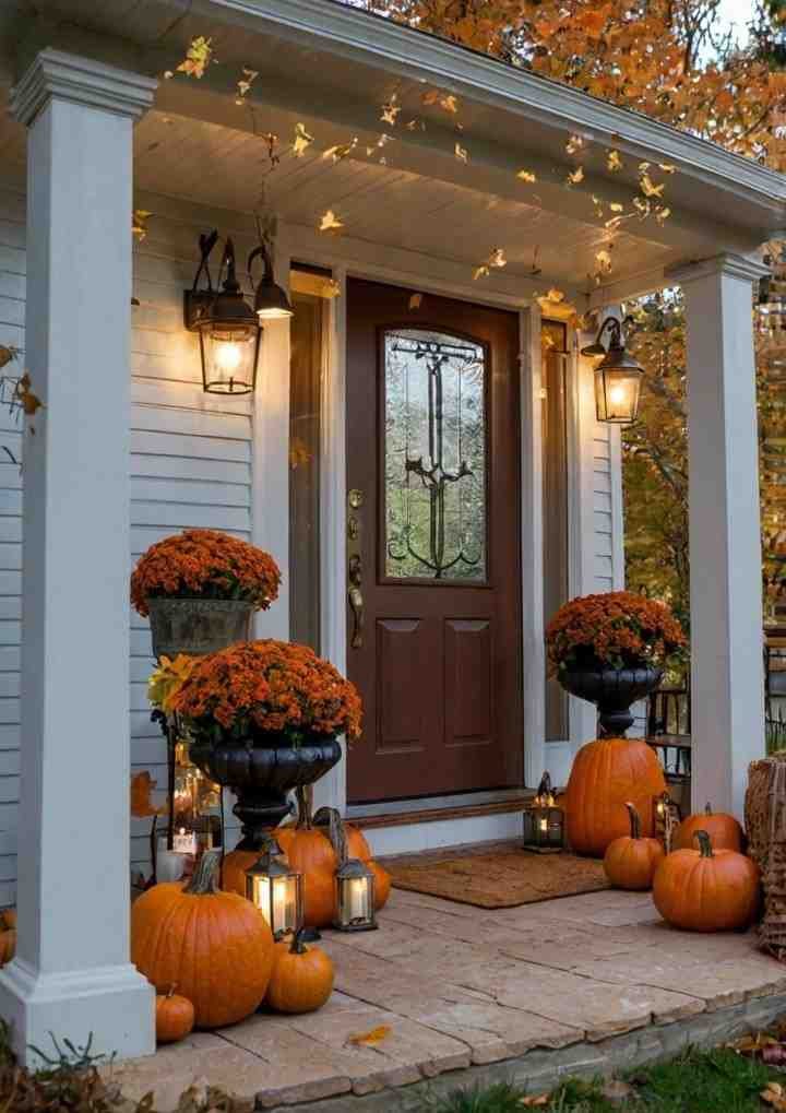 Classic Pumpkin & Mum Display