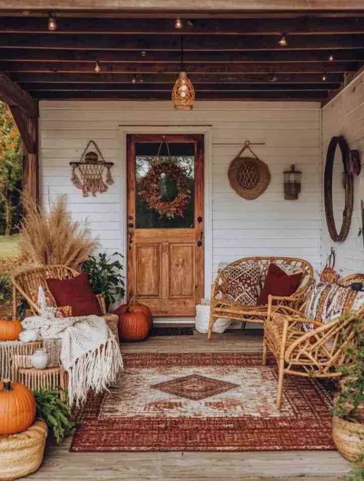 Boho Fall Porch Decor