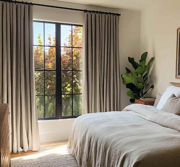 Use Soft Neutral Curtains for a Cozy