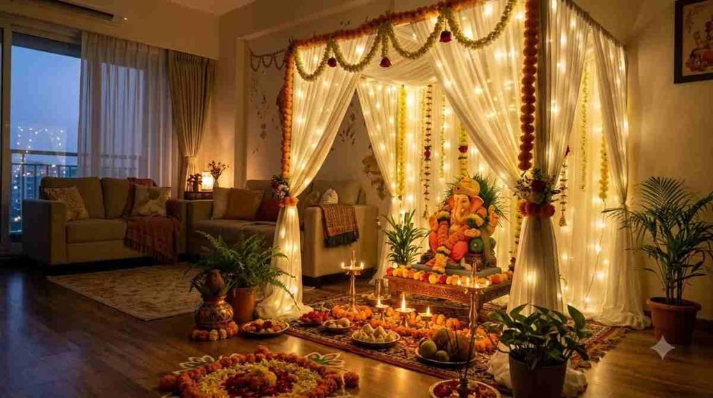 Fairy Light Ganapati Mandap