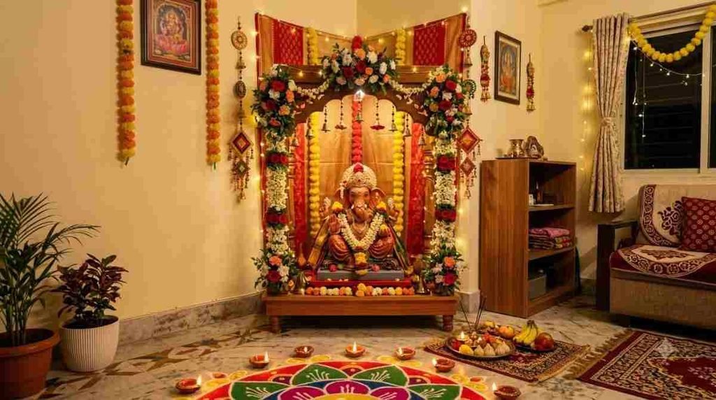 Corner Ganapati Setup