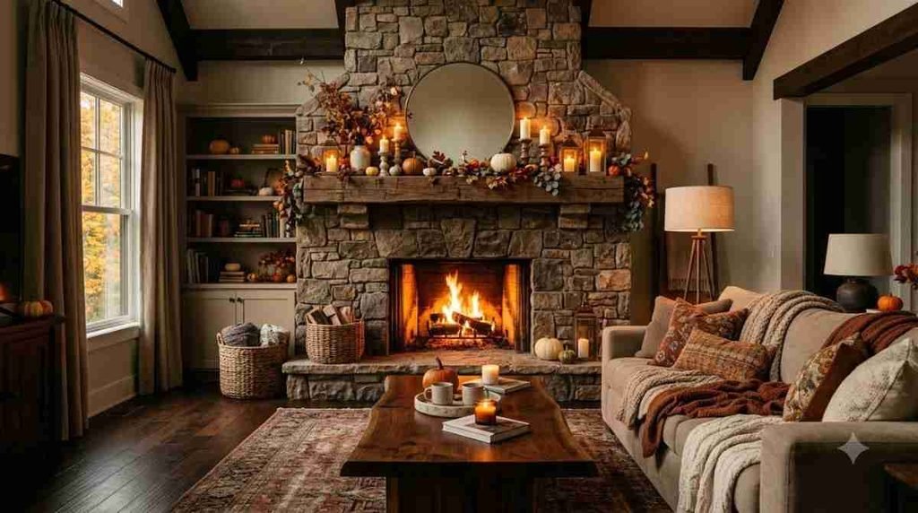 Cozy Fireplace Styling