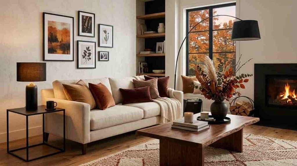 Elegant Black + Warm Autumn Tones
