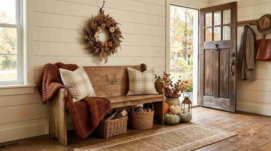 Cozy Rustic Wooden Bench