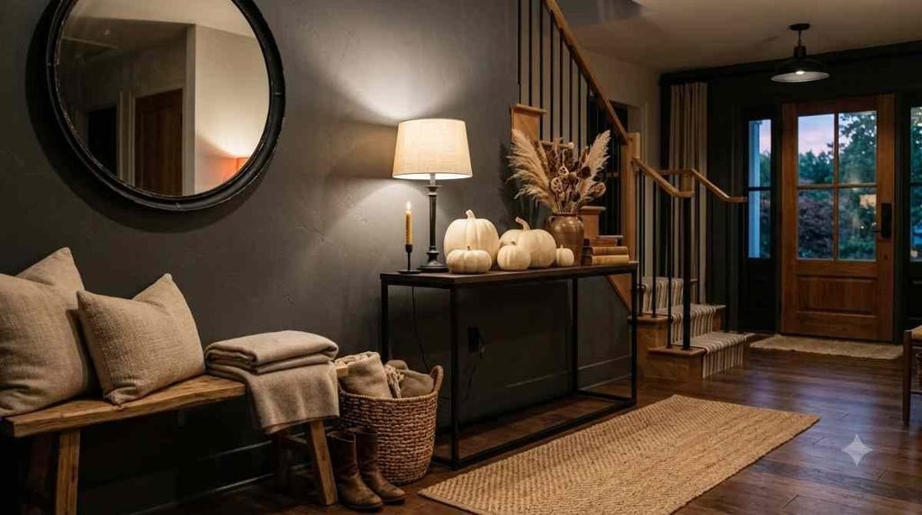 Moody Black and Beige Entryway