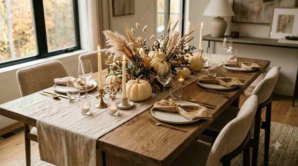 Add a Simple Autumn Dining Table Centerpiece