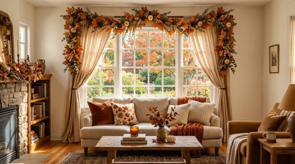 Fall Garland Around the Window