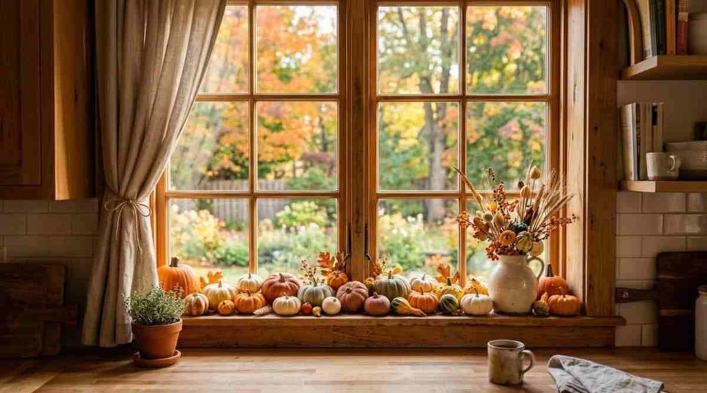 Mini Pumpkin Window Display