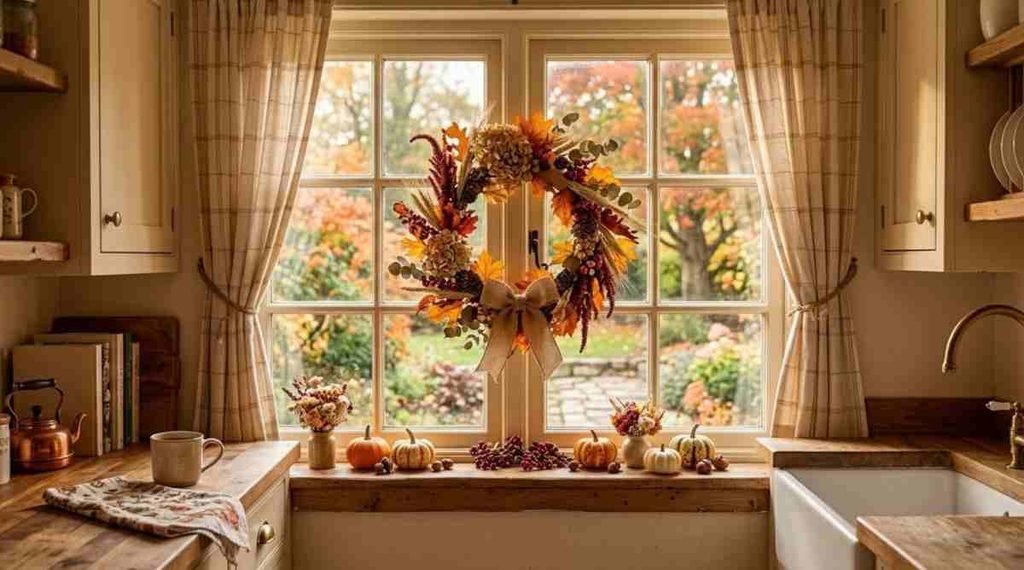 Fall Wreath on the Window
