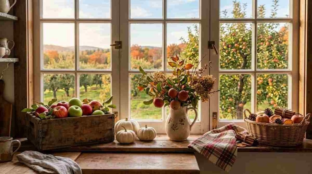 Apple Orchard Inspired Window Decor