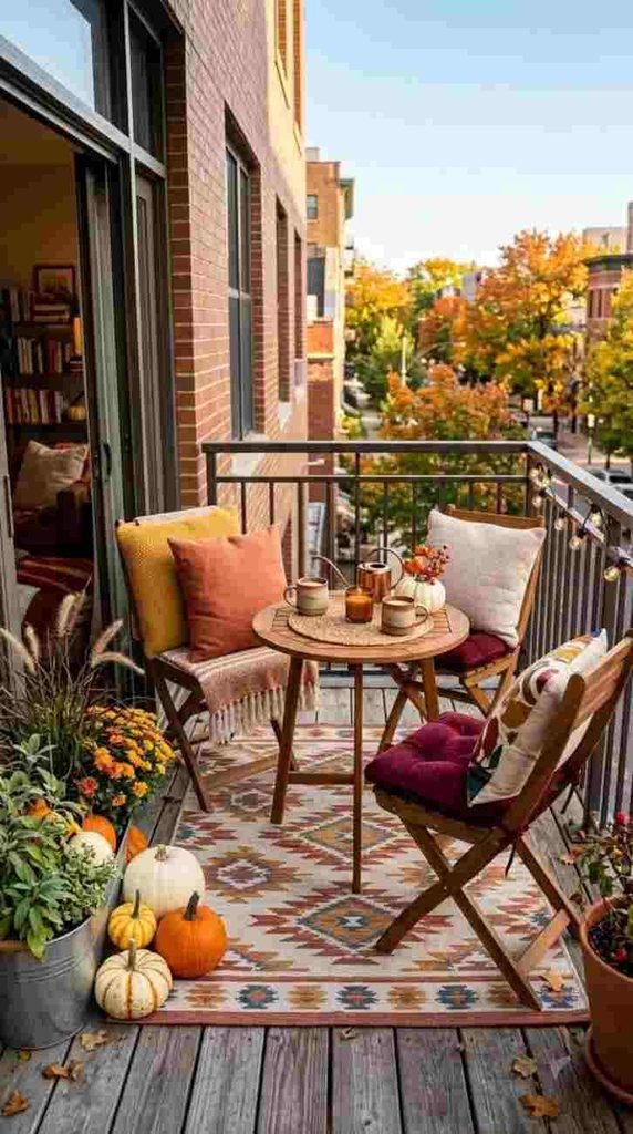 Colorful Fall Balcony  Seating