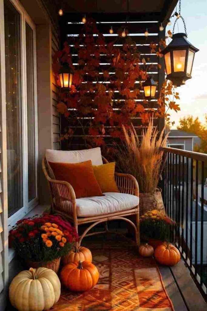 Cozy Fall Balcony Decor Ideas