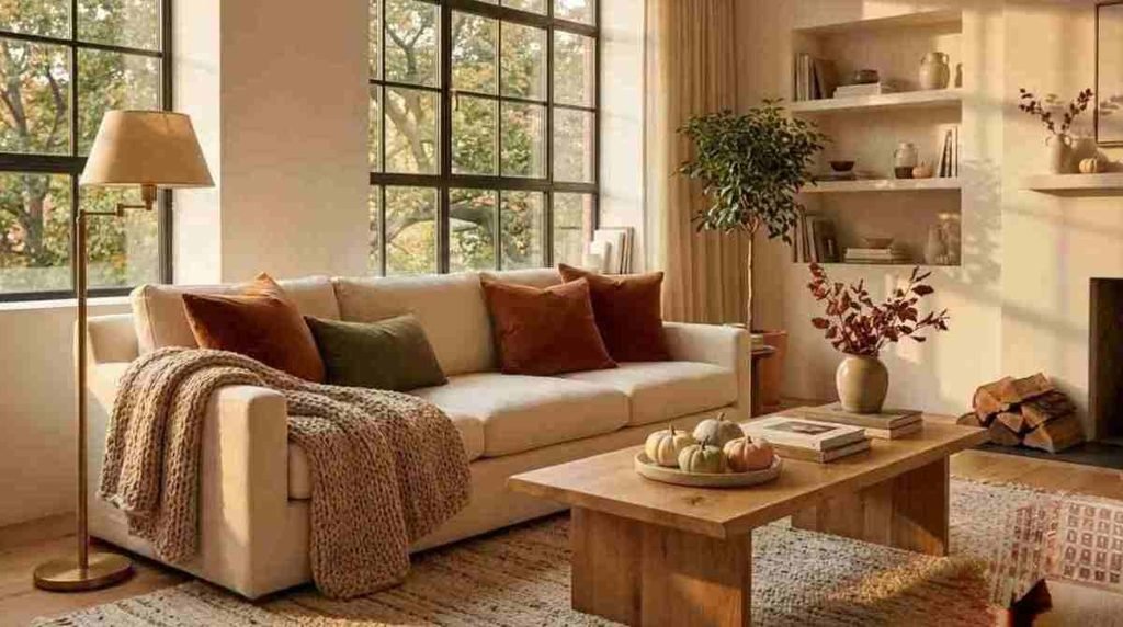 Layer Your Sofa With Cozy Fall Textures
