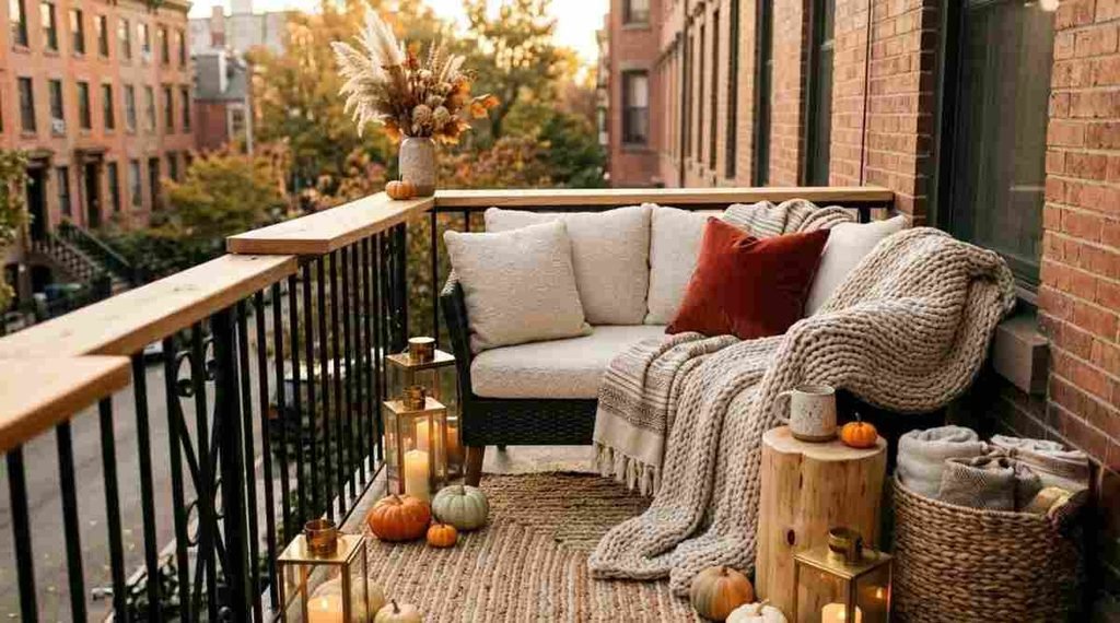 Fall Balcony with Layered Textures