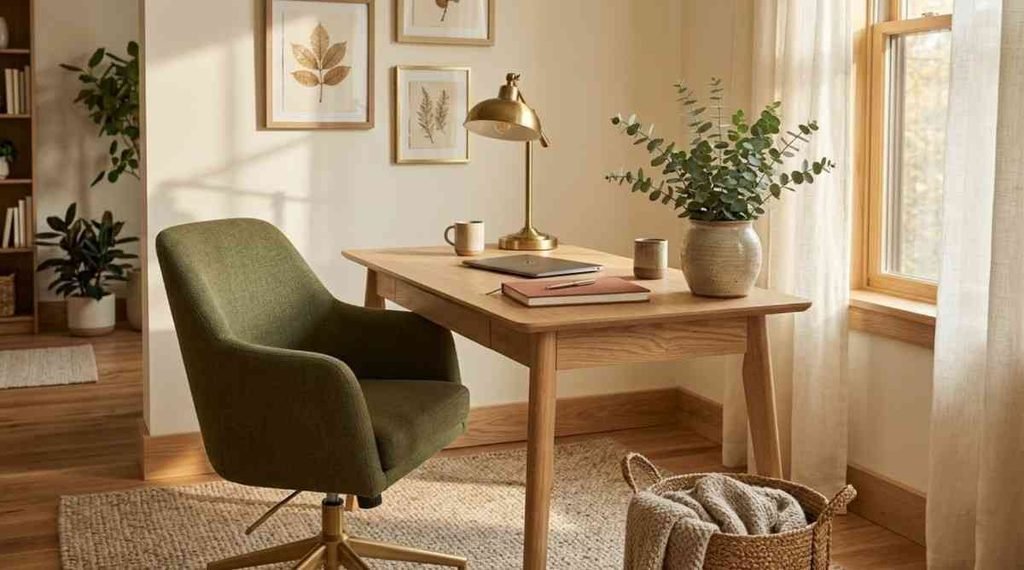 Olive Green and Cream Fall Office