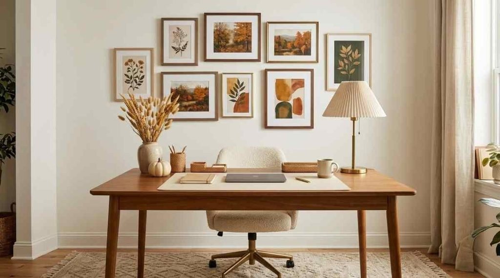 Fall Gallery Wall Behind the Desk