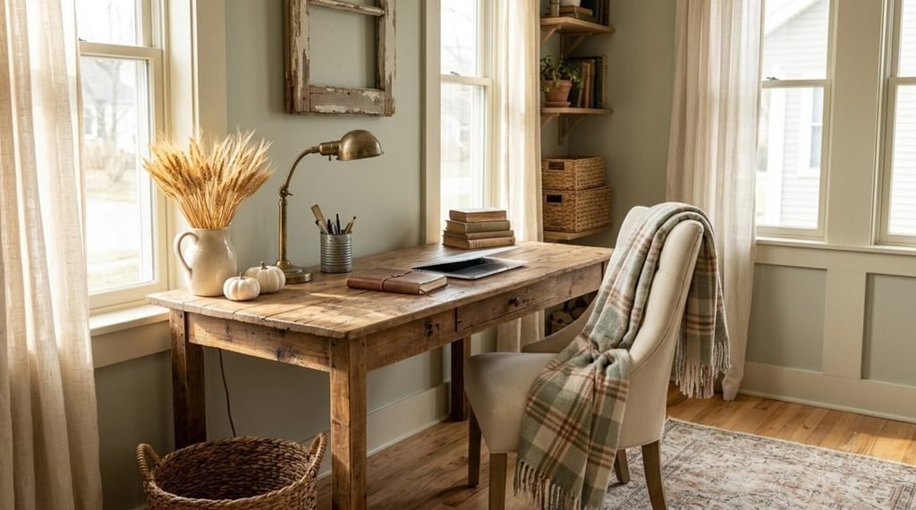 Rustic Farmhouse Fall Workspace