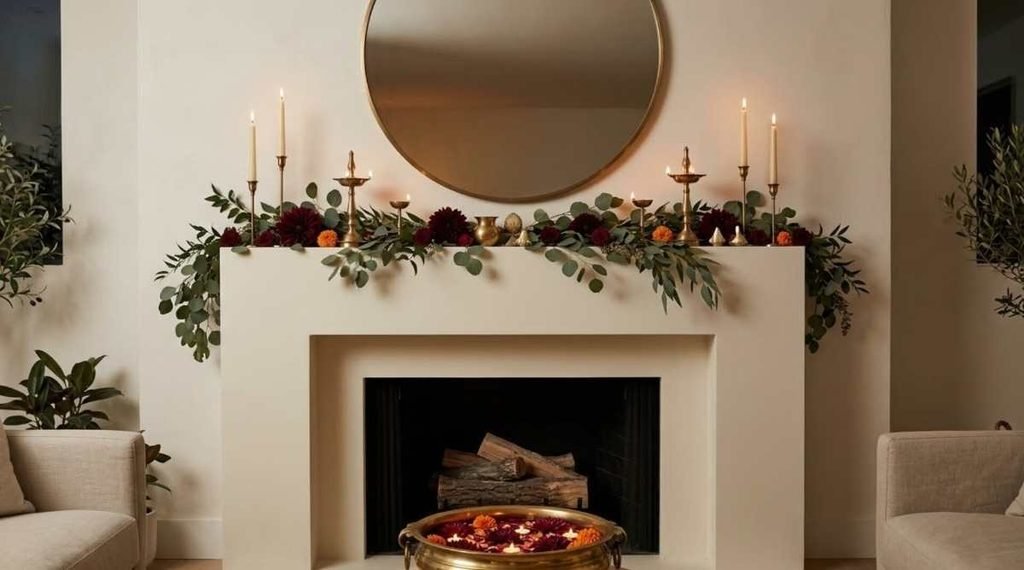 Minimalist Diwali Mantel Decor