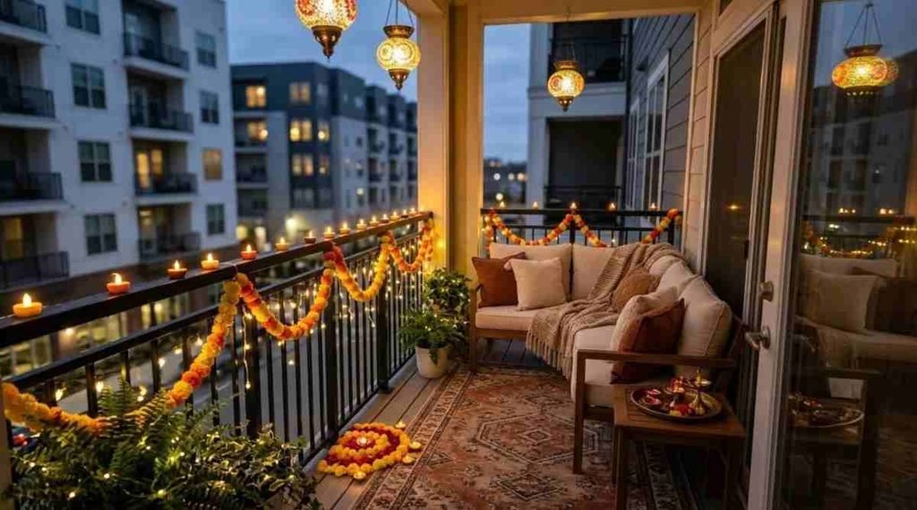 Balcony Diwali Lighting
