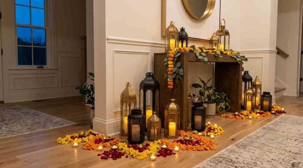 Diwali Candle and Lantern Display