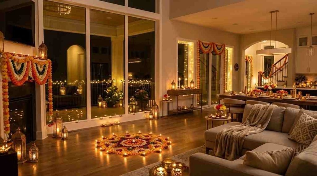 Elegant Diwali Nighttime Home Glow