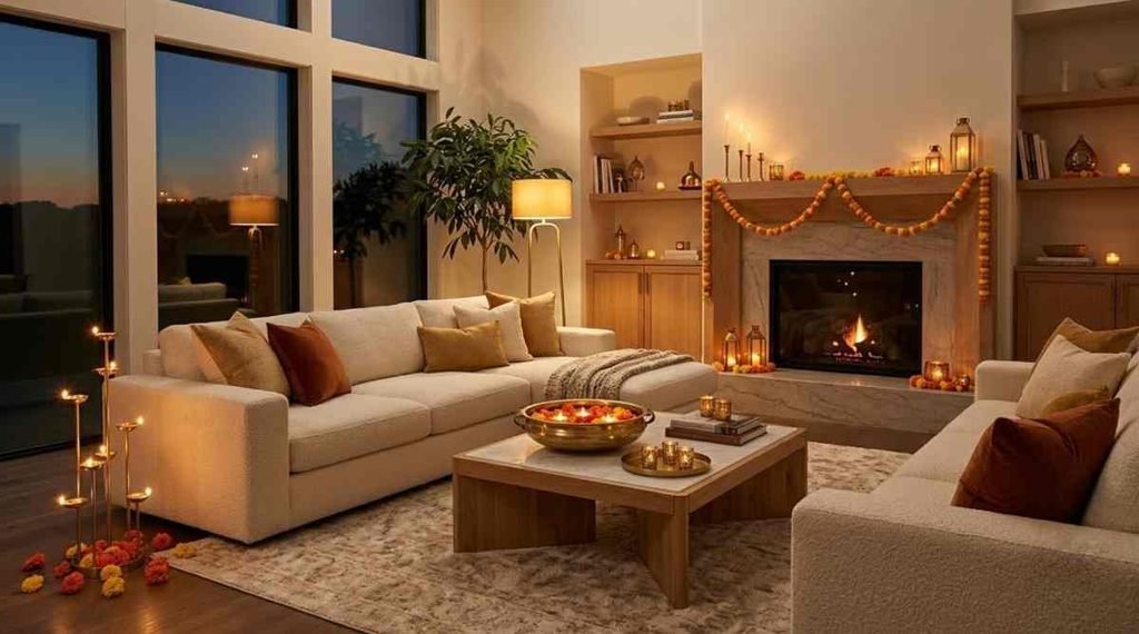 Mix Brass Decor with Modern Furniture