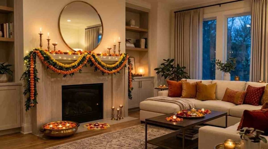 Decorate the Fireplace Mantel with Diyas