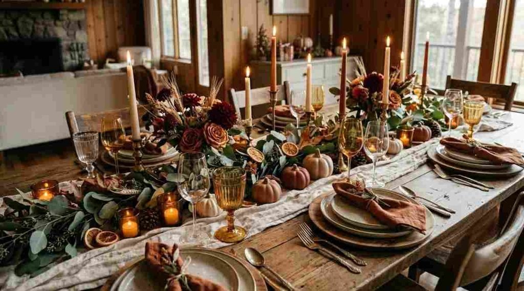 Warm Rust and Terracotta Table Setting