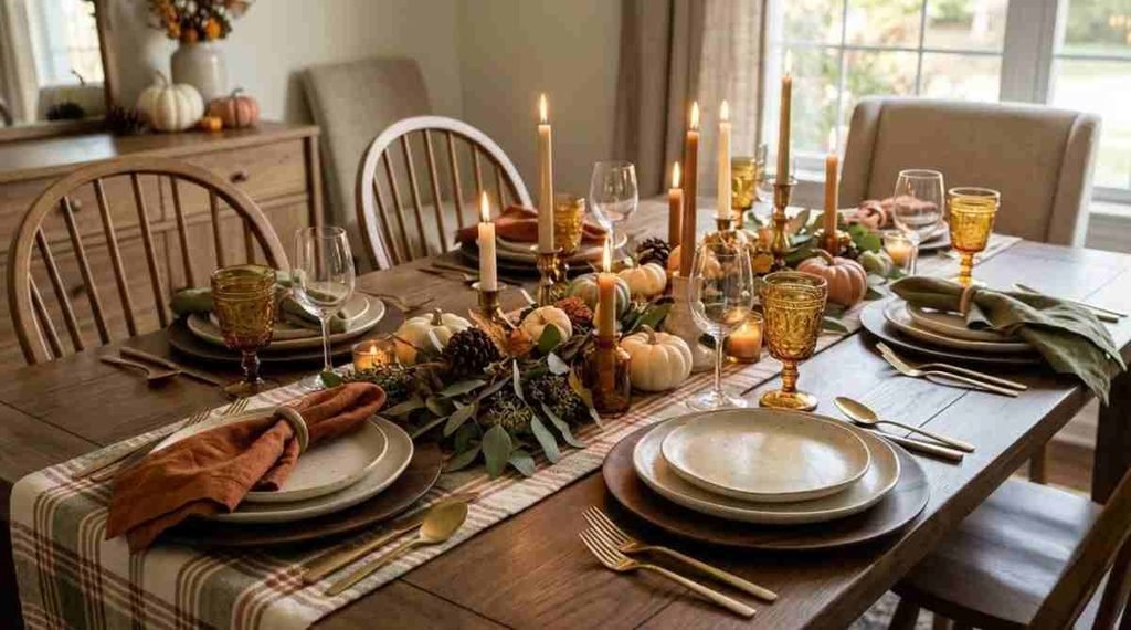 Cozy Plaid Thanksgiving Table