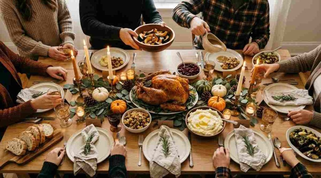 Thanksgiving Table with a Cozy Family Gathering Feel